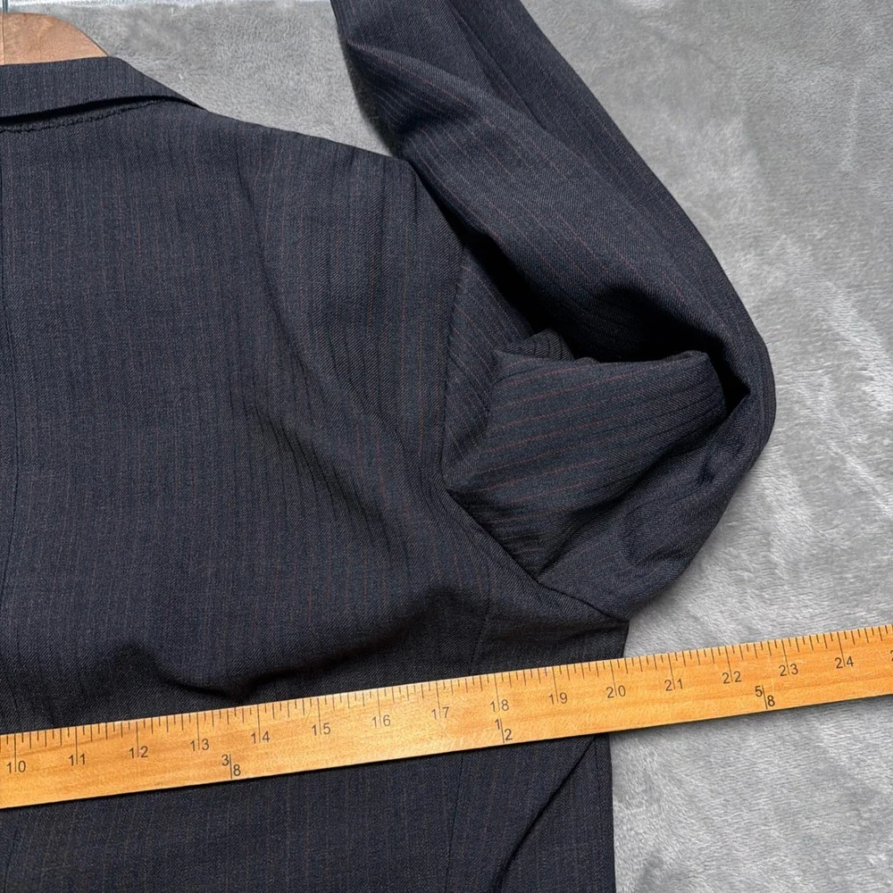 Vtg Sullivan Woolley Savile‎ Row Bespoke Blazer Mens 38 Gray Red Pinstripe Wool